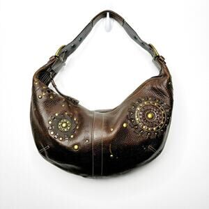 Vintage Coach Mia Brown Leather Hobo Shoulder Bag Style 10062 Studded Rare